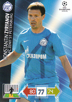Konstantin Zyryanov Zenit Petersburg 2012/13 Panini Adrenalyn XL CL #270